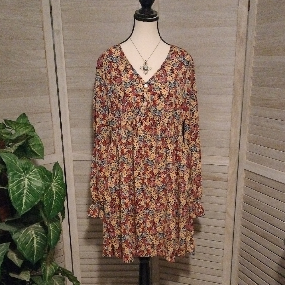 ⚜️ IFFEI Floral Long Sleeve Dress
